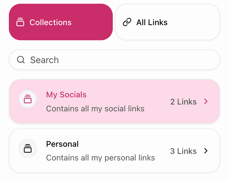 Collections List Mobile Render