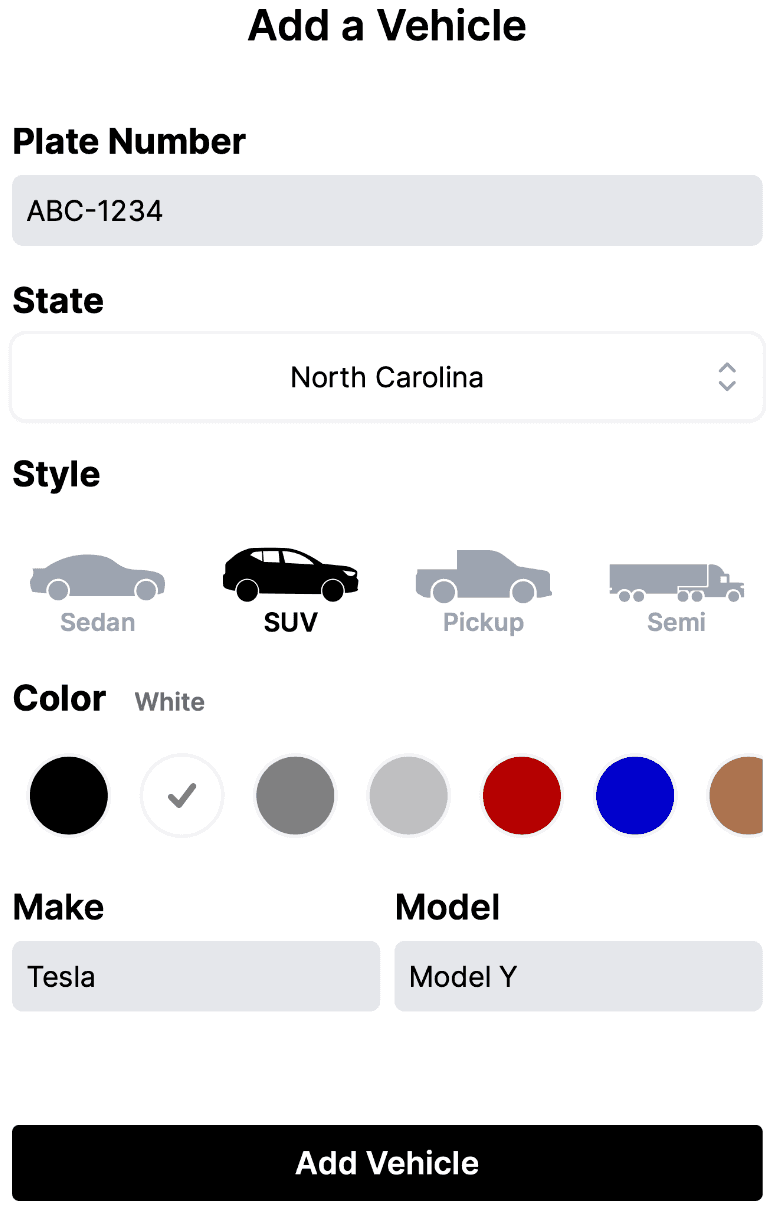 Rate Our Drive New Vehicle Form